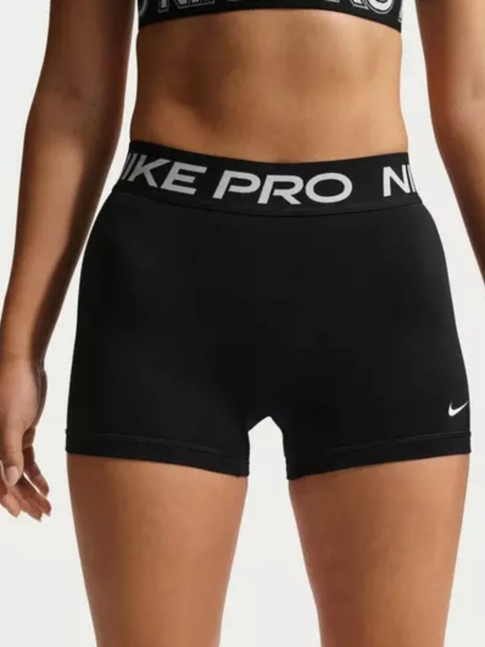 New Nike Pro Dri-FIT Womens 3 Inch Compression Shorts Black Gym Training Medium